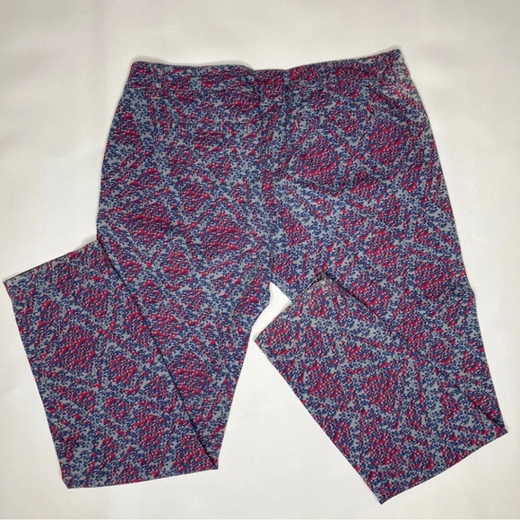 CAbi Palm Beach crop pants Multicolor Patterned Button-Up womens 8 strech - Picture 13 of 16